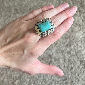 Sterling silver and turquoise vintage cocktail ring